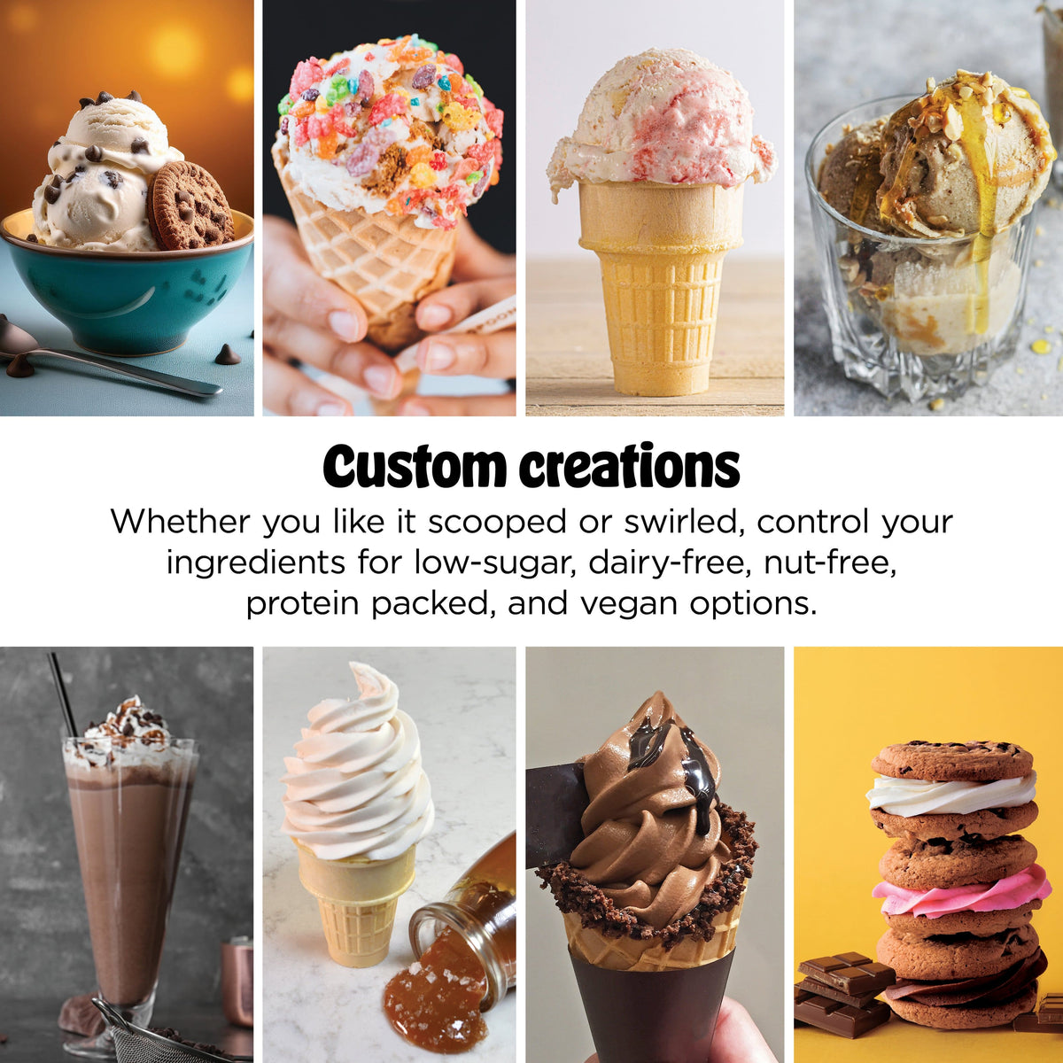 Ninja - CREAMi Scoop & Swirl Ice Cream & Soft Serve Maker, 13 One-Touch Programs, Fruit whip, Frozen custard, Gelato - Silver
