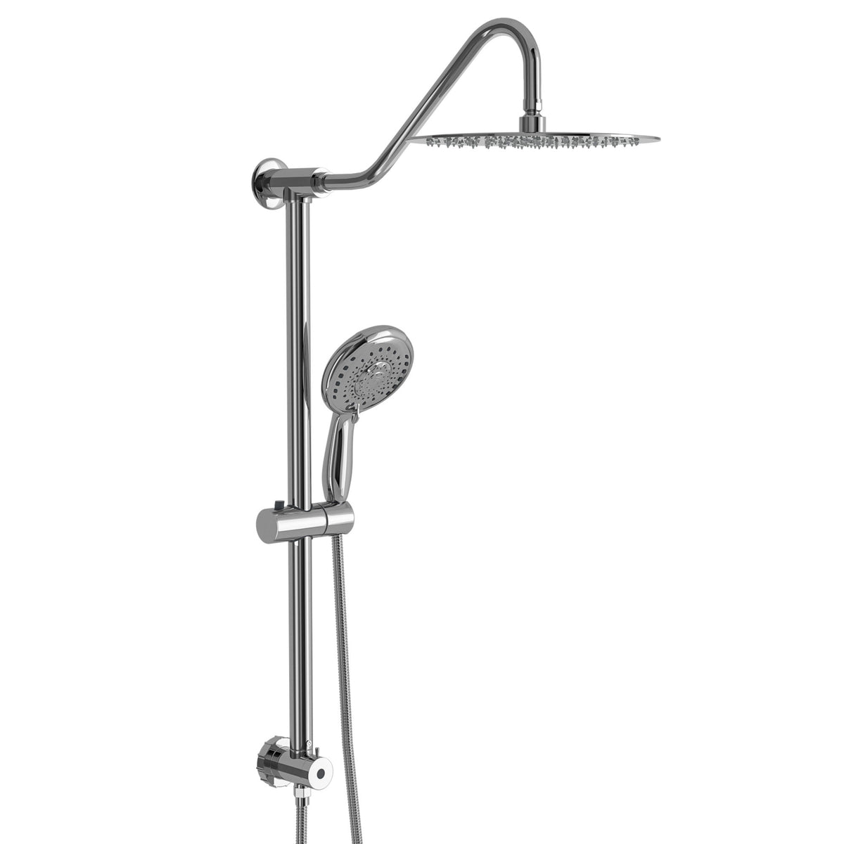 Shower System With 5 Function Rain Hand Shower And Slide Bar Combo