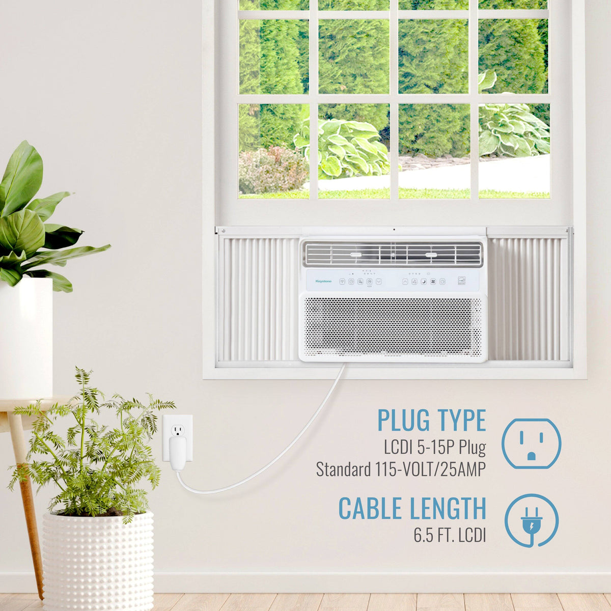 Keystone - 8,000 BTU 350 Sq. Ft Window Mounted Inverter Air Conditioner with Remote Control - White
