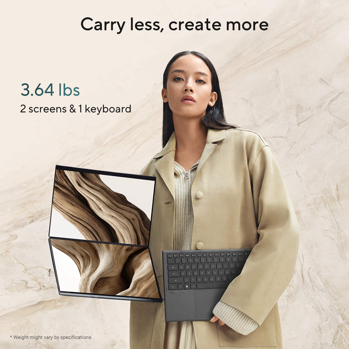 ASUS - Zenbook Duo Dual 14" 3K OLED Touch Laptop - Intel Core Ultra 9 386H - 32GB Memory - 1TB SSD - Moher Gray