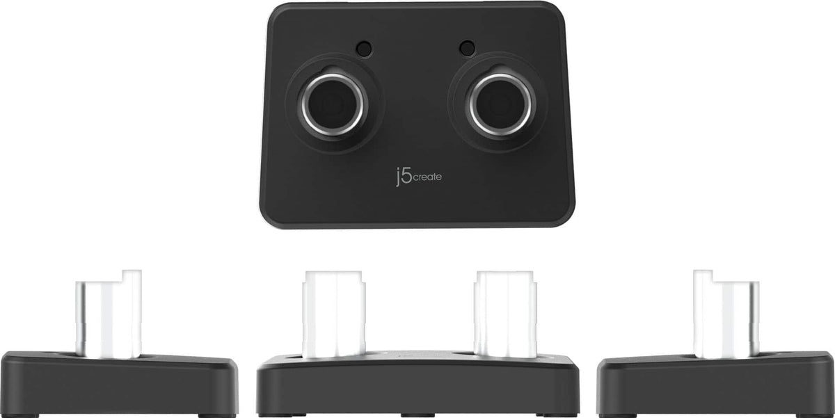 j5create - Ergonomic Dual Monitor Desk Mount for Most 17”-32” Monitors - Black