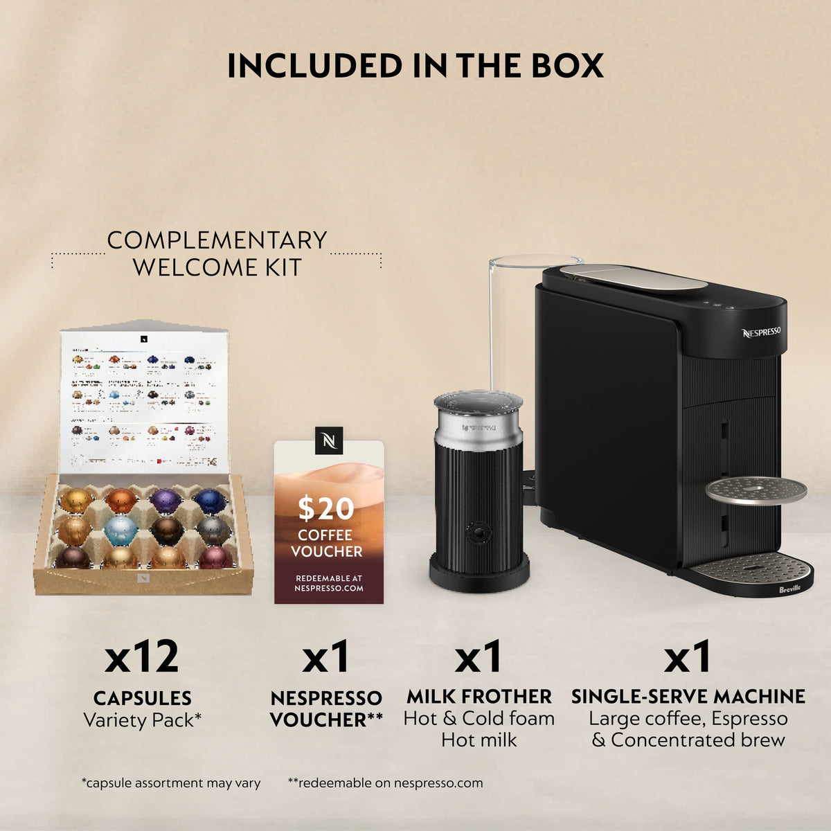 Nespresso - Vertuo UP Espresso Machine Bundle by Breville - Black