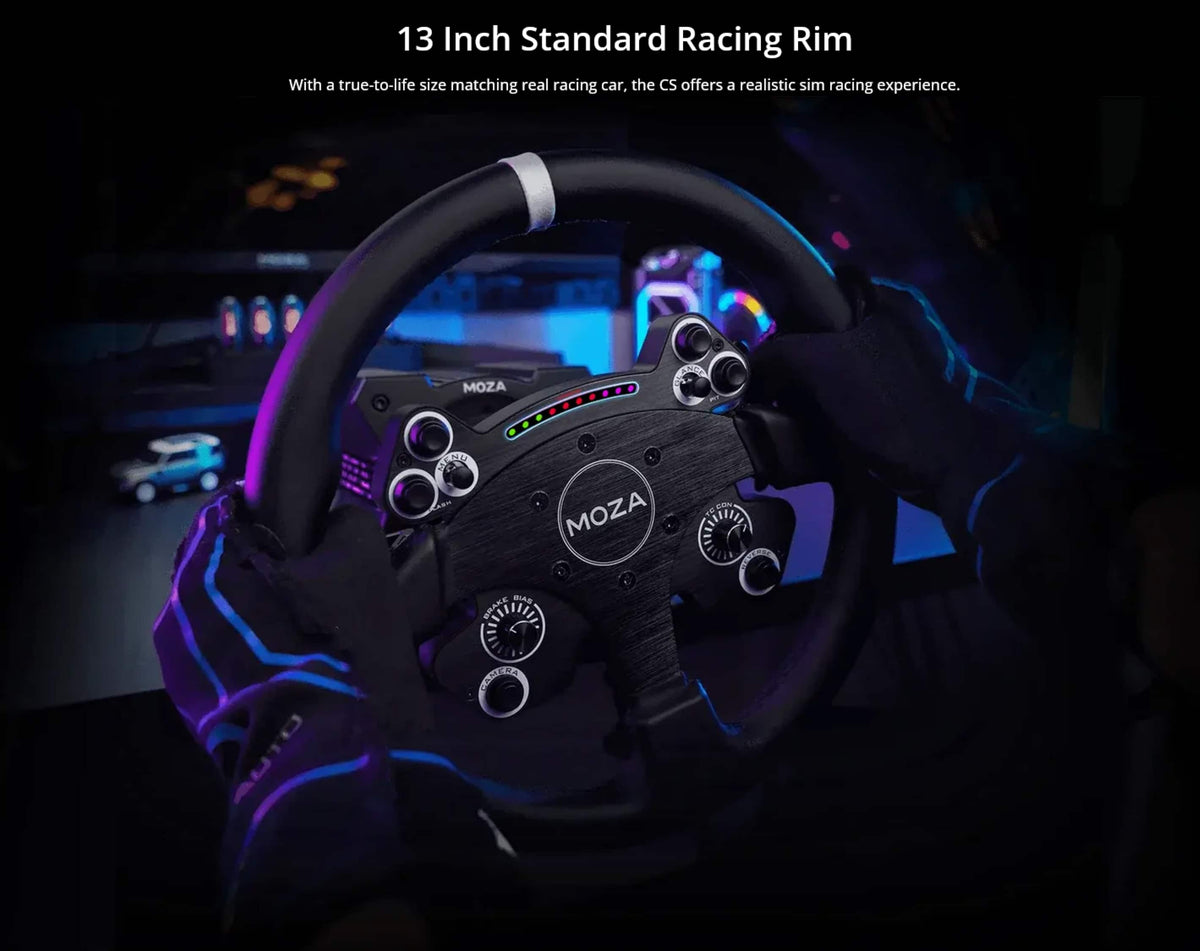 Moza Racing - CS V2P Sim Racing Steering Wheel for Windows - Black