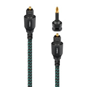 AudioQuest - Forest Optical 4.9' Digital Toslink Fiber-Optic Cable + Mini-Adaptor with Toslink to Toslink Connectors - Green on Black