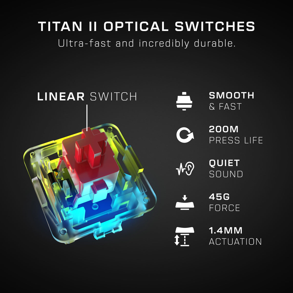 Turtle Beach - Vulcan II Max Full-size Wired Mechanical TITAN Switch Gaming Keyboard with RGB lighting and palm rest for PC - Black