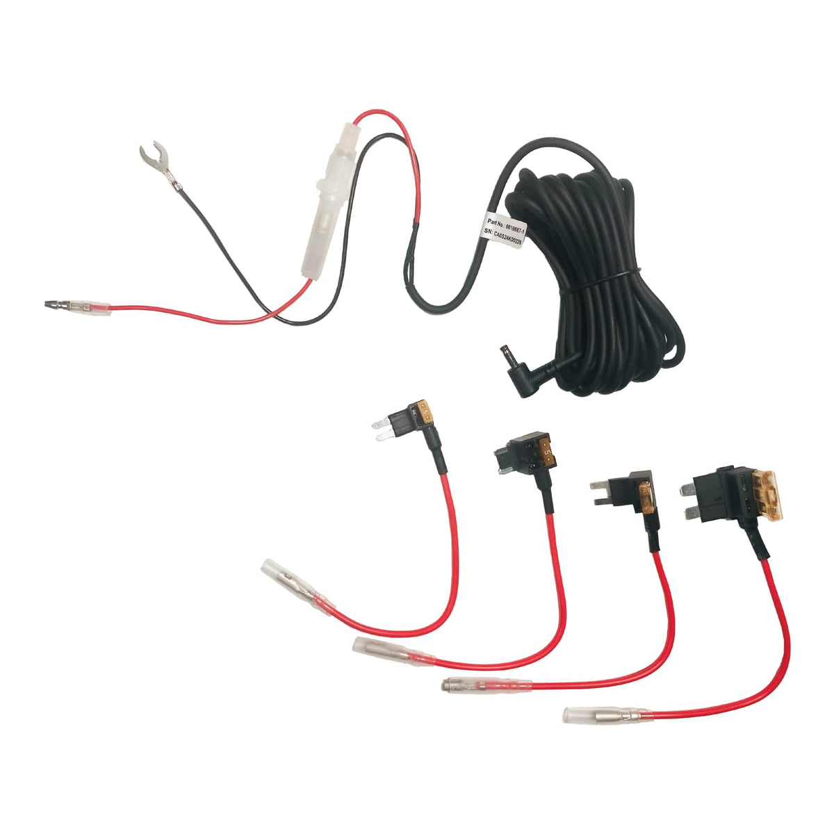 Direct Wire to Barrel Connector Cable Hardwire Kit, 11.5 feet Power Cord for Cobra Radar Detectors - Black