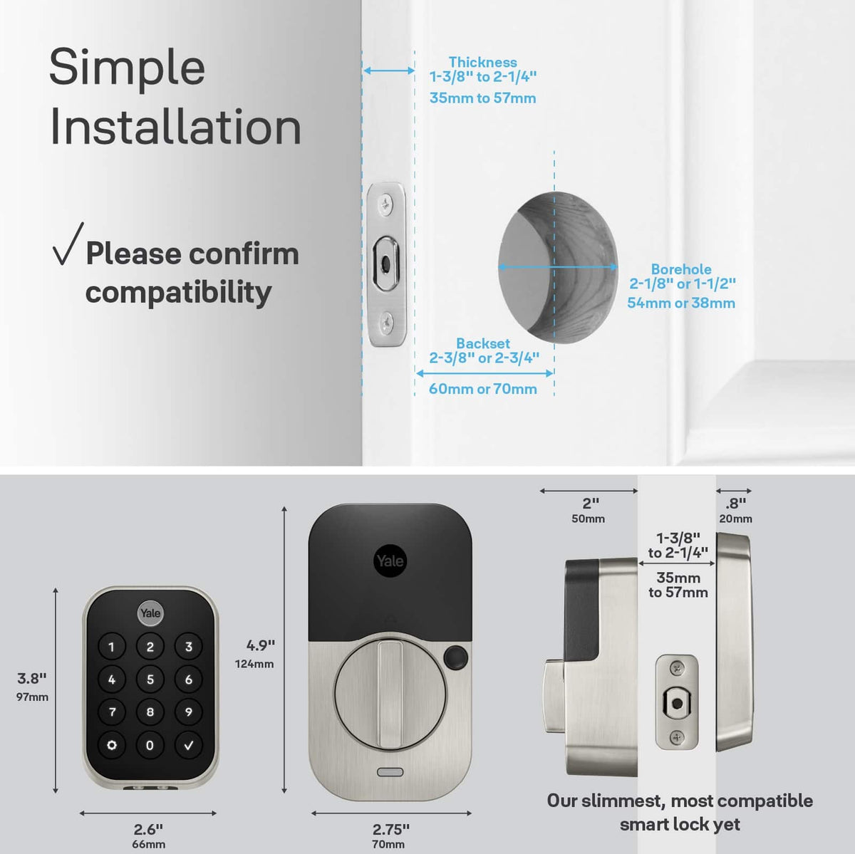 Yale - Assure Lock 2 Smart Lock Touch Key-Free Keypad with Bluetooth - Black Suede