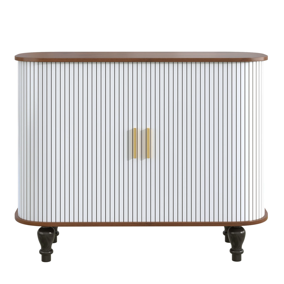 Mueble bar estriado para licores y café con 6 botelleros y 3 soportes para copas