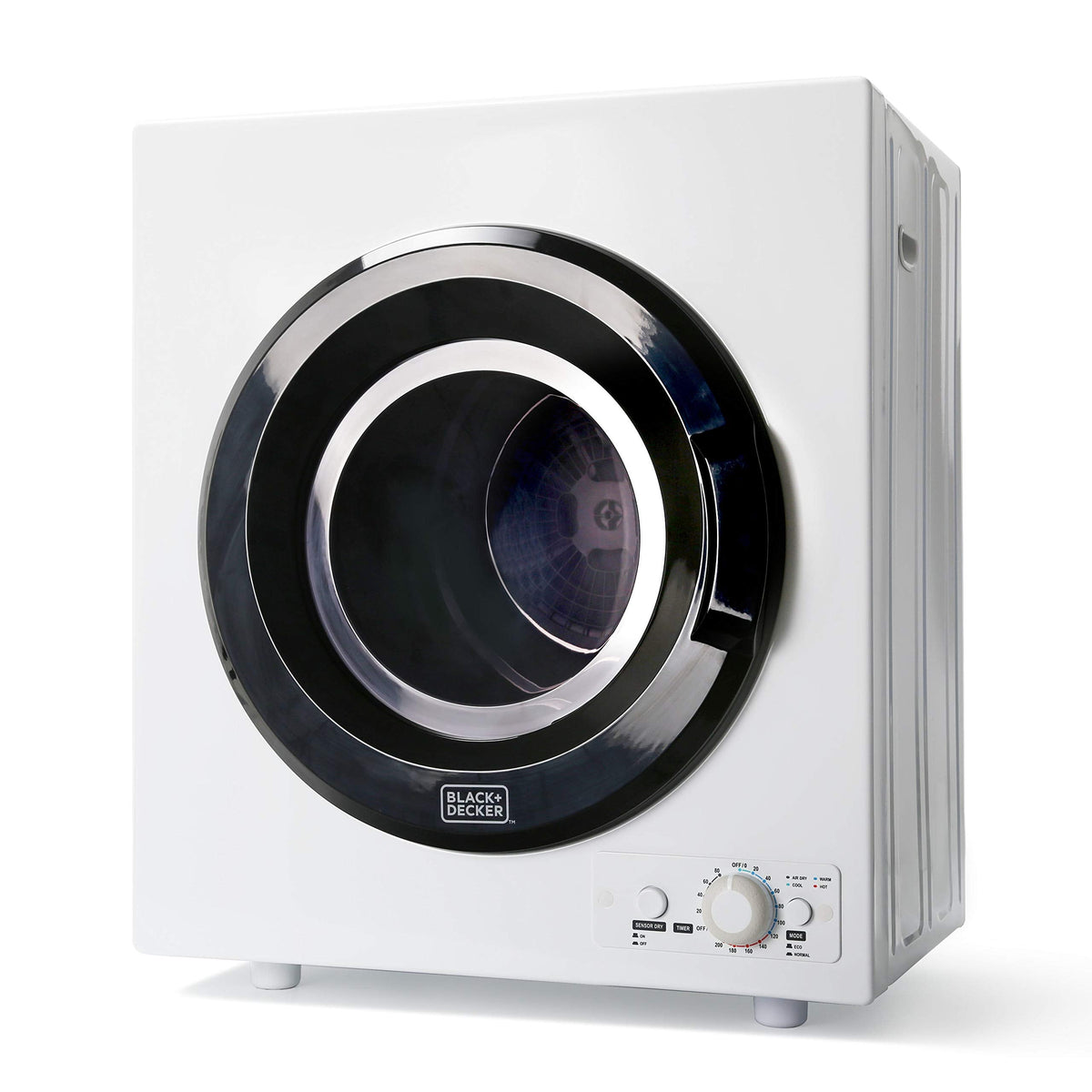 Black+Decker - 3.5 Cu.Ft. Stackable Smart Electric Dryer with Standard Wall Outlet - White