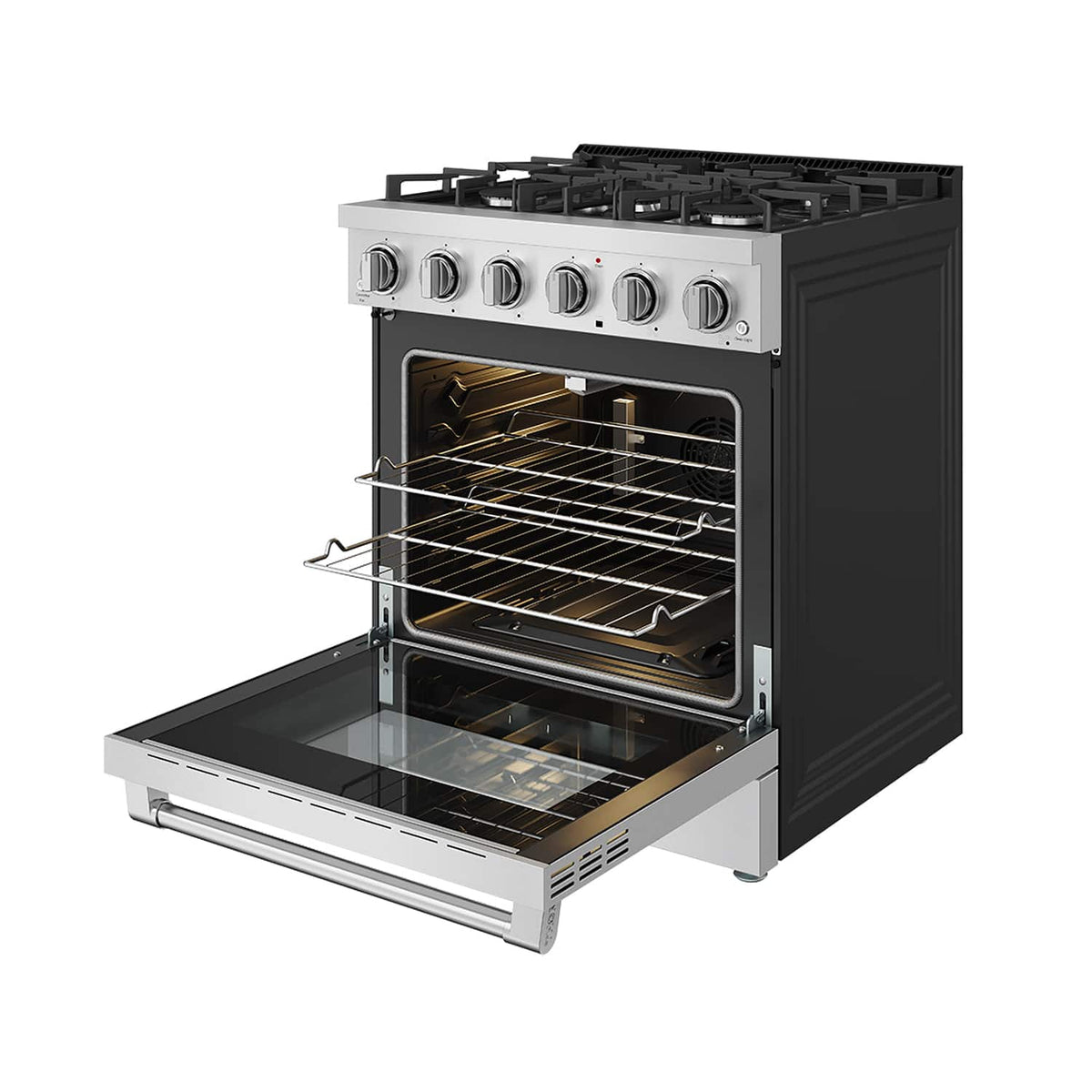 Thor Kitchen - 30 in. Wide 5 Burner 5.0 Cu Ft. Professional Freestanding Gas Range - Stainless Steel