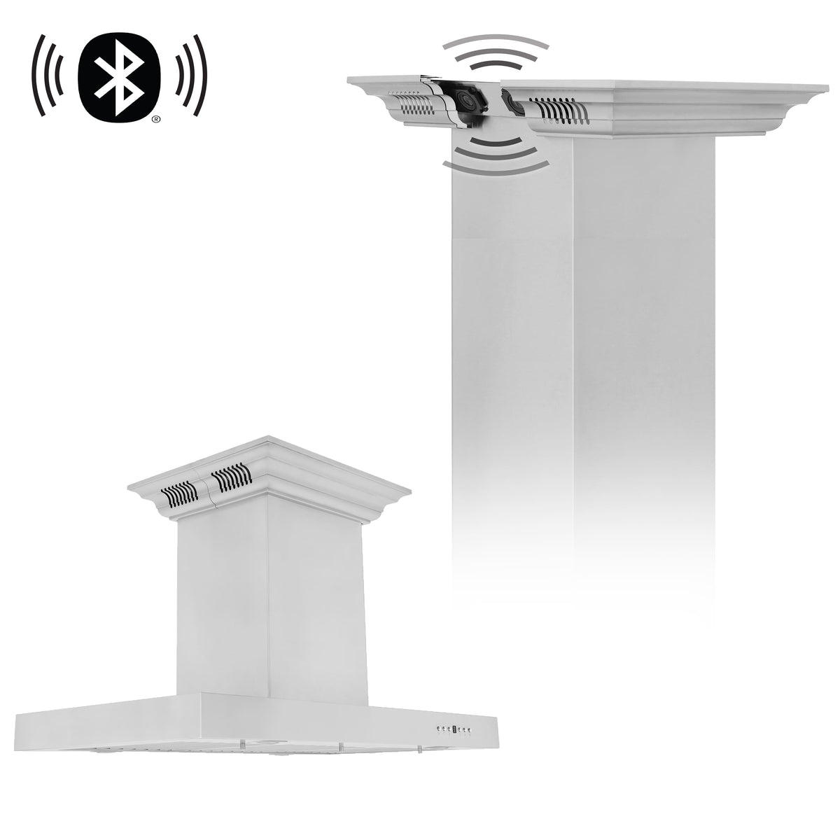 ZLINE - 36 inches - Externally Vented - Island Range Hood - Stainless Steel