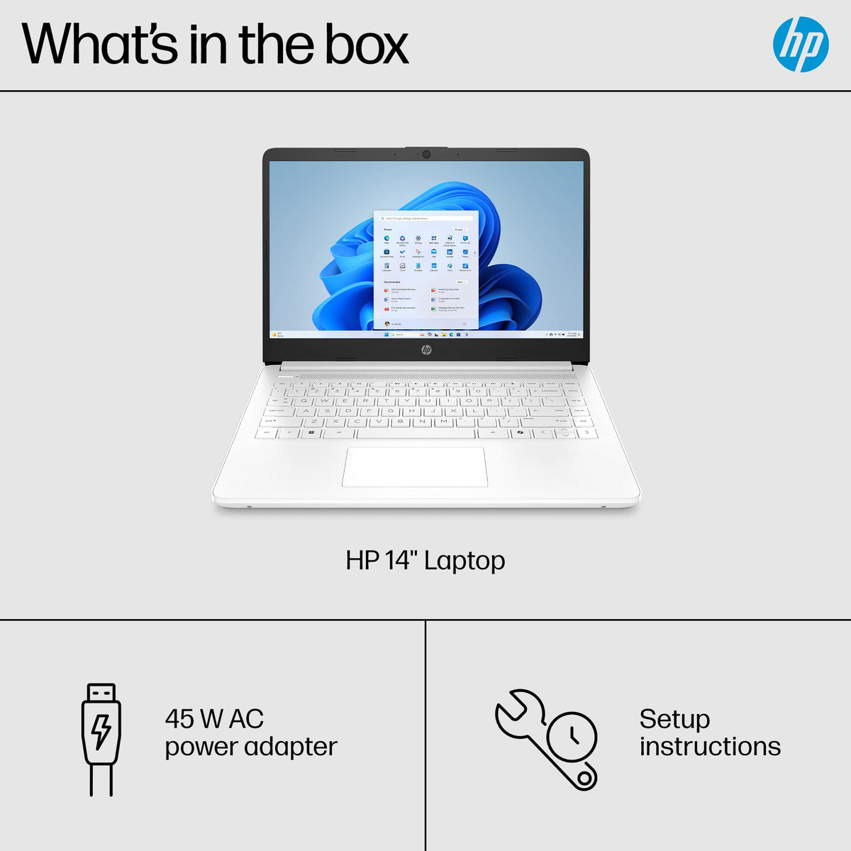 HP - 14" Laptop - Intel Celeron N4500 2021 - 4GB Memory - 64GB eMMC - Snowflake White