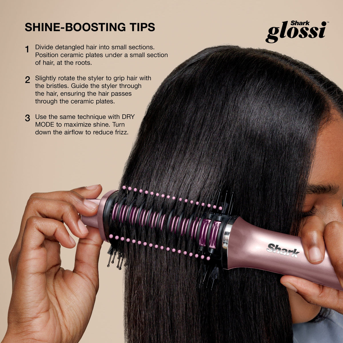Shark - Glossi 2-in-1 Hot Tool and Air Glosser - Lychee