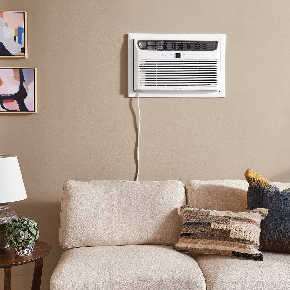 Frigidaire - 115V 10,000 BTU 450 Sq. Ft. Smart In Wall Air Conditioner with Remote - White