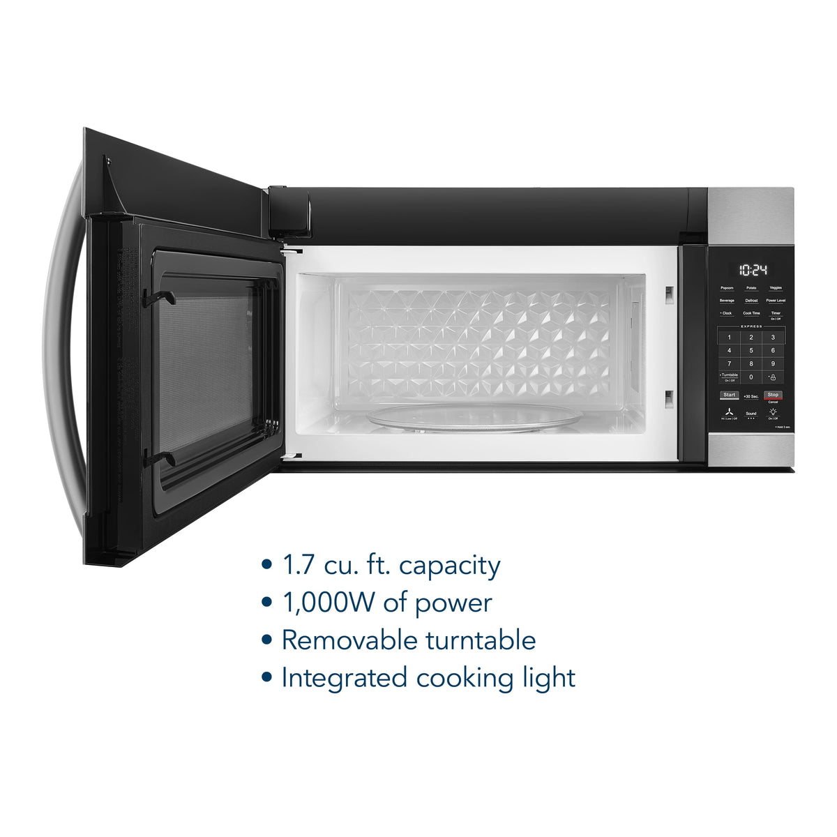 Insignia™ - 1.7 Cu. Ft. Over-the-Range Microwave with 2-Stage Cooking - Stainless Steel