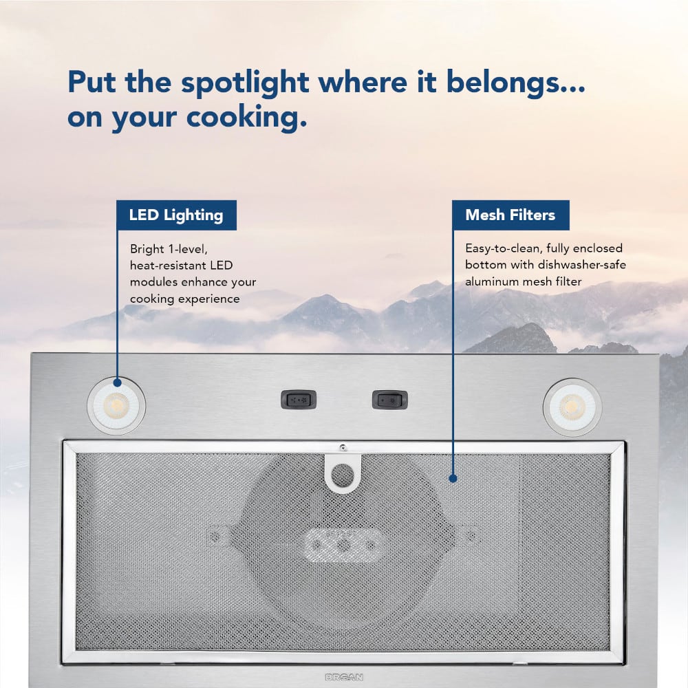 Broan - 21 inches - Externally Vented - Range Hood Insert - Stainless Steel