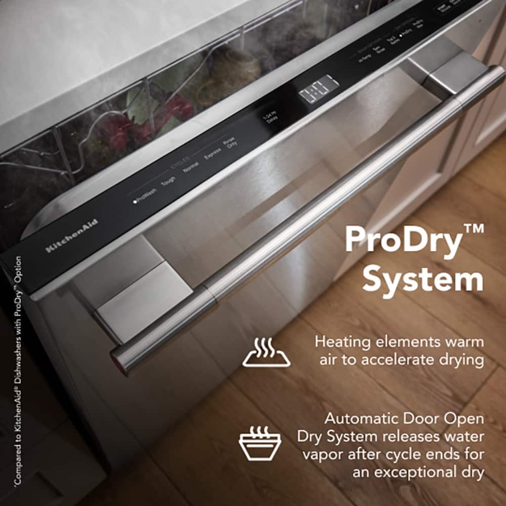 KitchenAid - 24 inch Top Control Built-In Stainless Steel Tub Dishwasher with Third Rack, ProDry System and 44 dBA - Stainless Steel