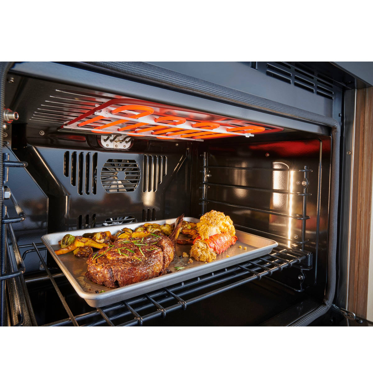 Monogram - 30" Built-In Single Electric Convection Wall Oven with Precision Cooking and LCD Controls - Stainless Steel