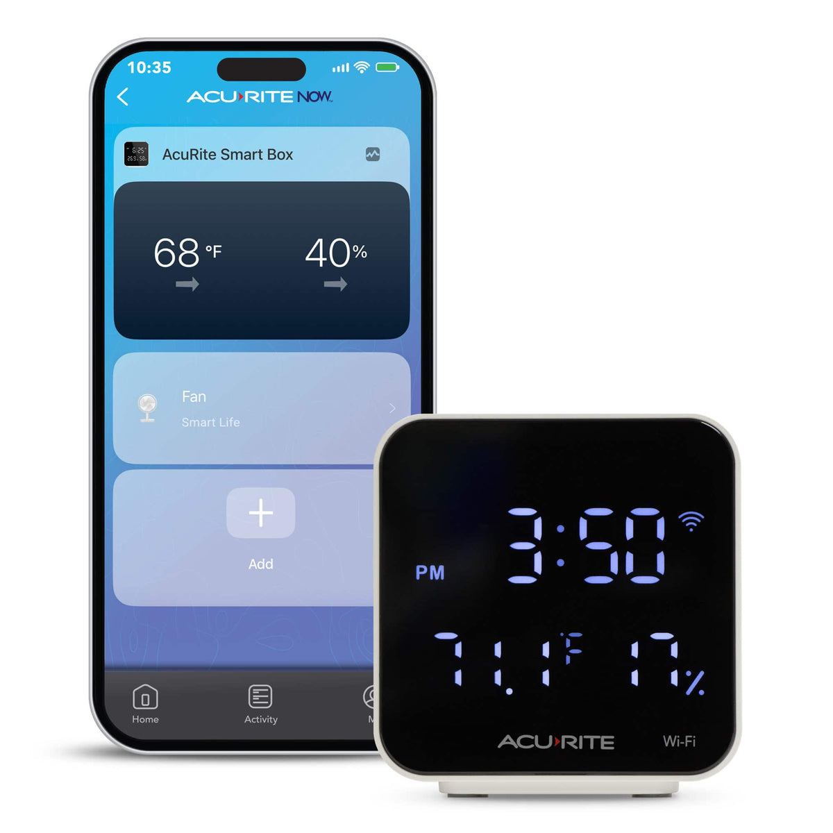 AcuRite - Smart WiFi Indoor Thermometer & Hygrometer with App for Infrared Control & Remote Monitoring - Black