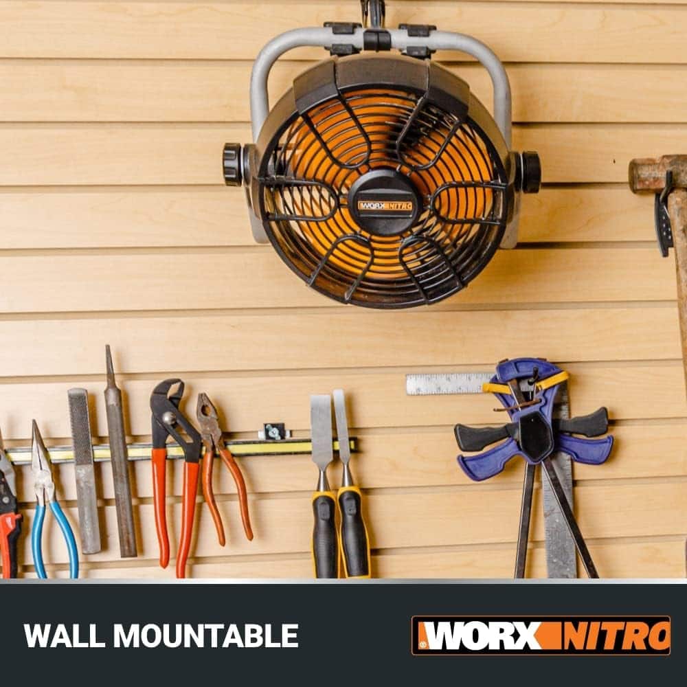 WORX - Nitro 20V Power Share Cordless 9" Work Fan with Battery and Charger - Black