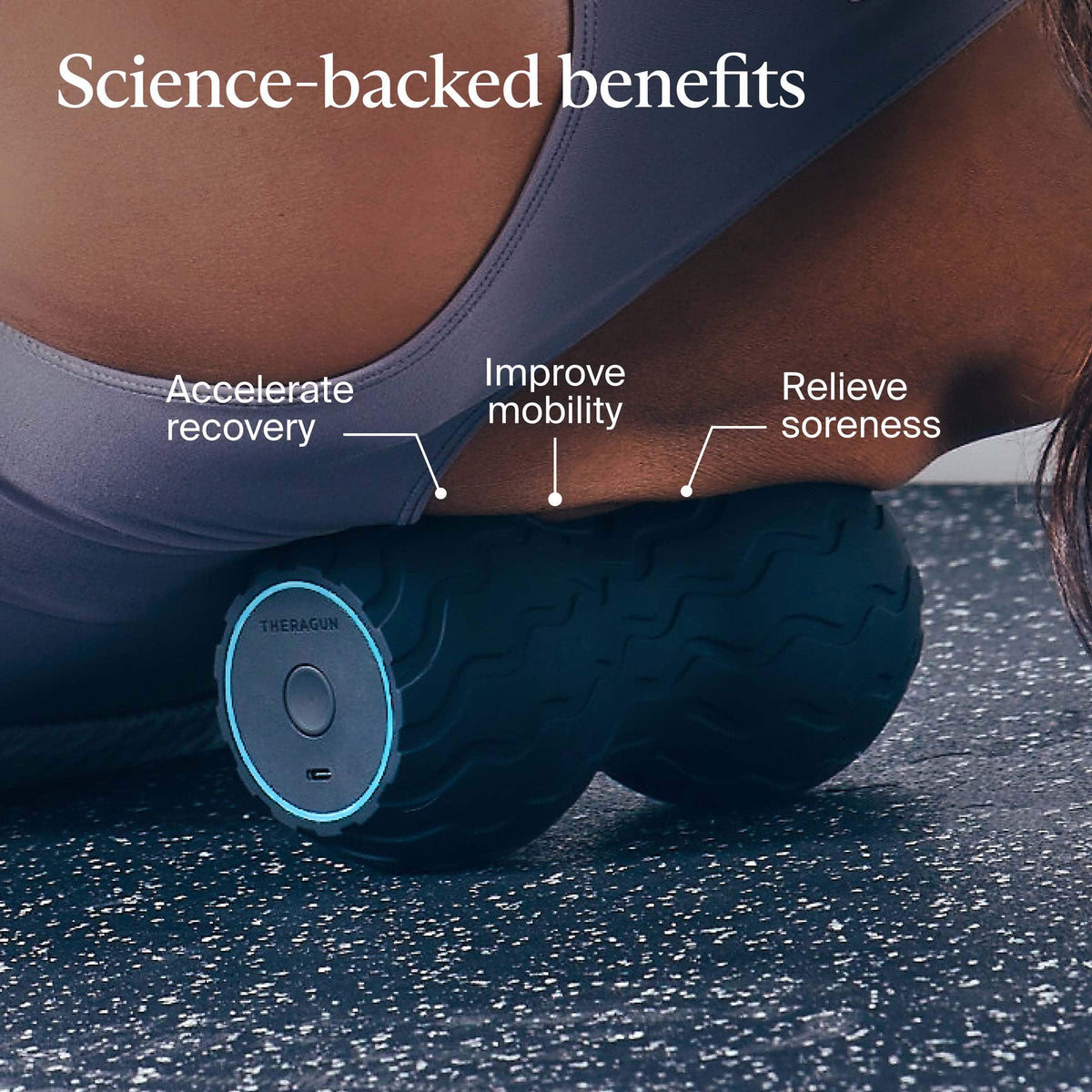 Therabody - WaveDuo - Vibrating Roller Contoured For The Back, Neck & Spine - Black
