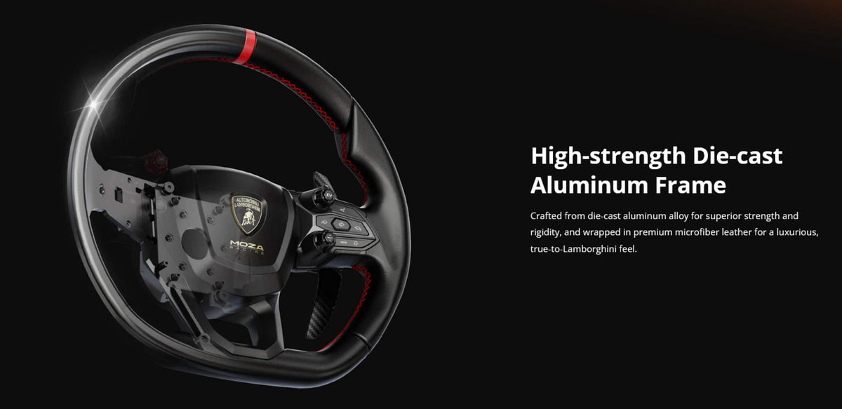 Moza Racing - Lamboghini Revuelto Sim Racing Steering Wheel for Windows - Black