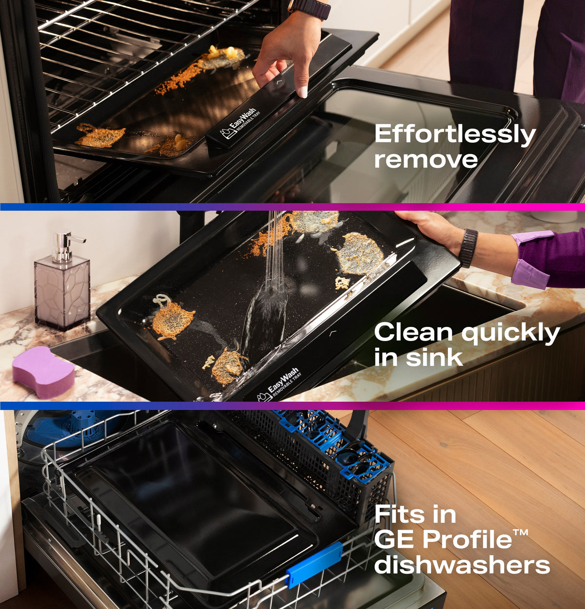 GE Profile - 30" Wide 5 Elements 5.3 Cu. Ft. Freestanding Electric Convection Range w/ Steam Clean, Air Fry, and EasyWash Oven Tray - Stainless Steel