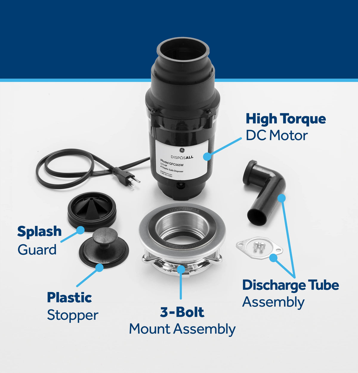 GE - DISPOSALL 1/2 HP Disposer - Black