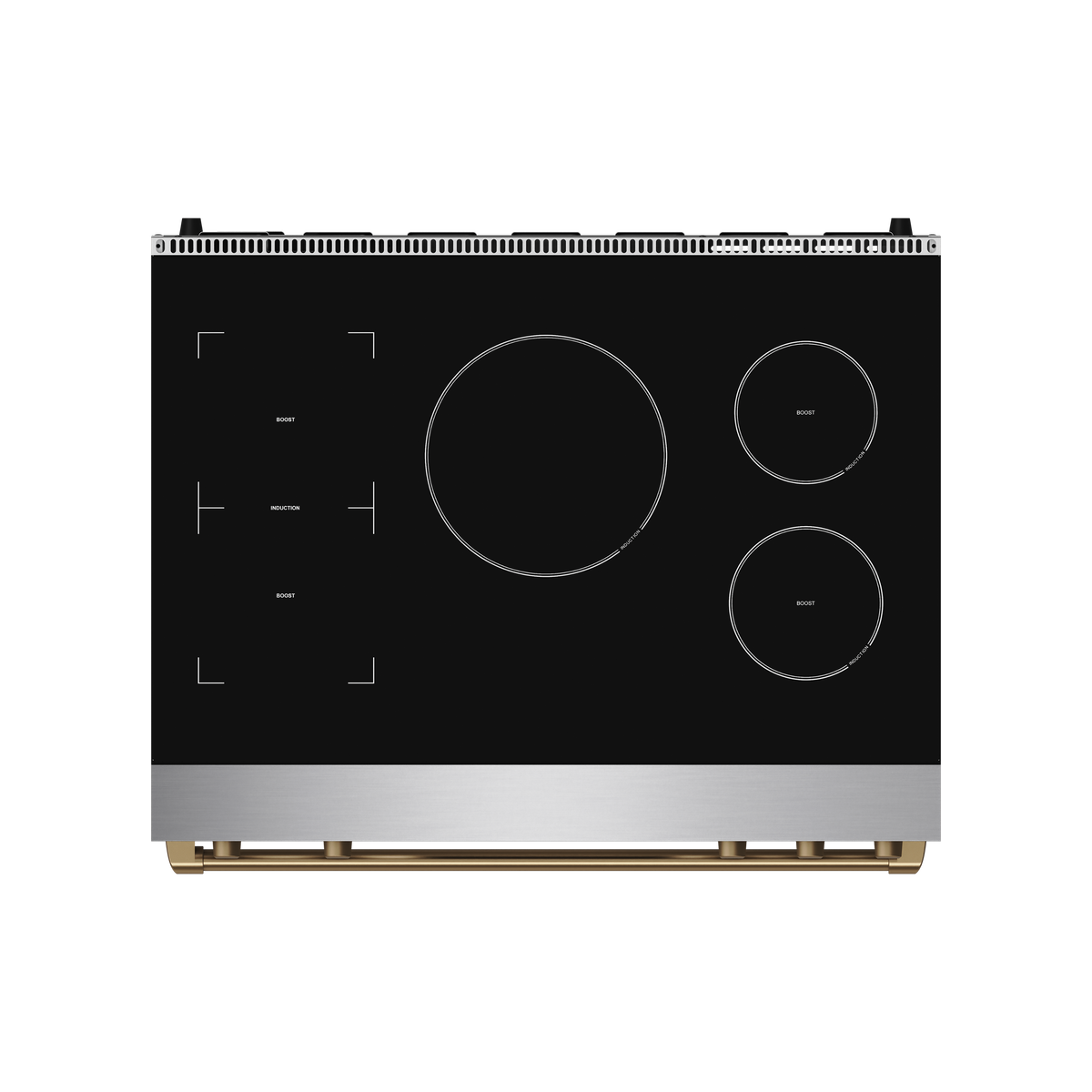 Gordon Ramsay Series by Thor Kitchen 6.0 Cu. Ft Freestanding Induction Range with Bronze Hardware - Stainless Steel