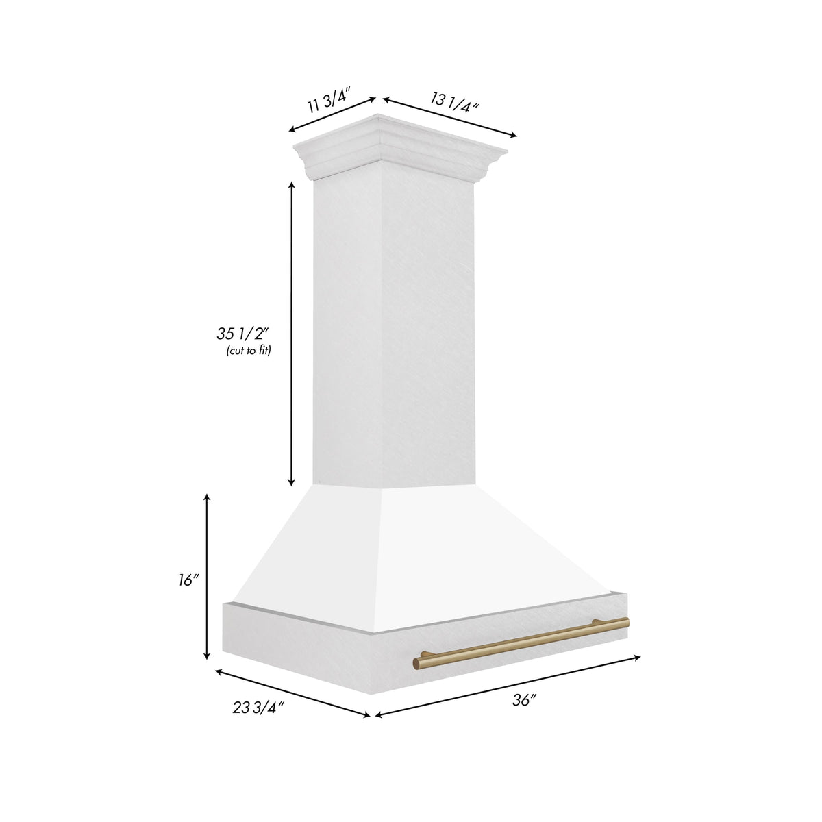 ZLINE Autograph Edition - 36 inches - Externally Vented - Wall Range Hood - Satin Stainless Steel with White Matte Shell