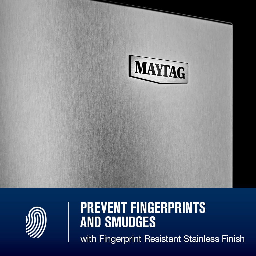 Maytag - 36 in. Wide 29 cu. ft. Side-by-Side Built-in Refrigerator with Arctic Blue Interior - Stainless Steel