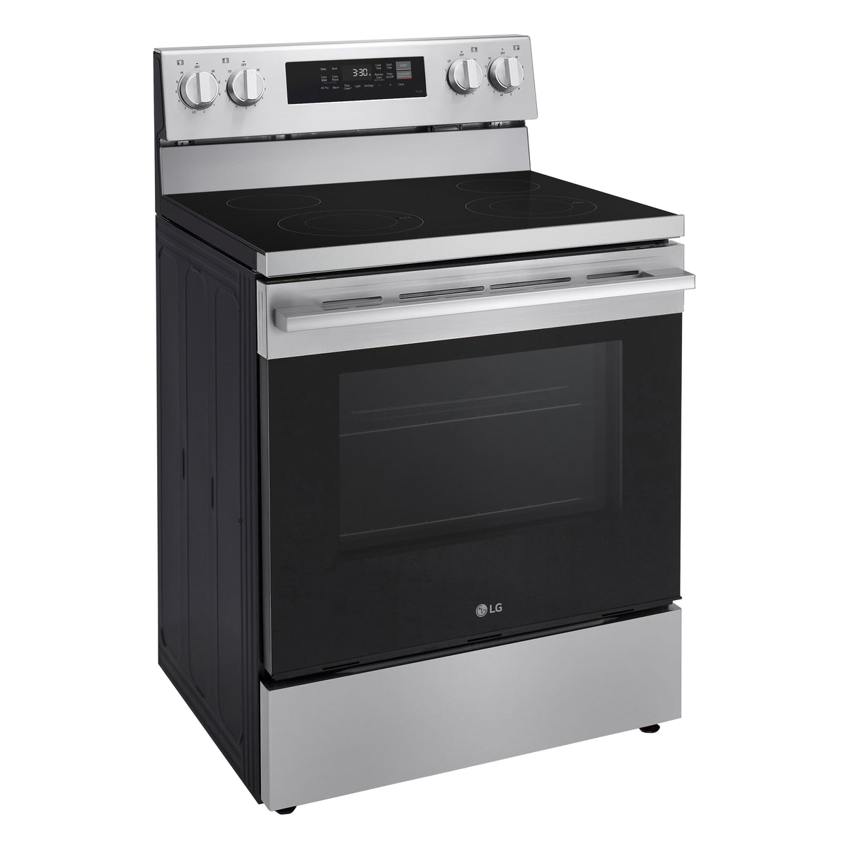 LG - 30-in Wide 6.3 Cu. Ft. Freestanding Electric Convection Smart Range with 4 Elements, Air Fry and WideView Window - Stainless Steel