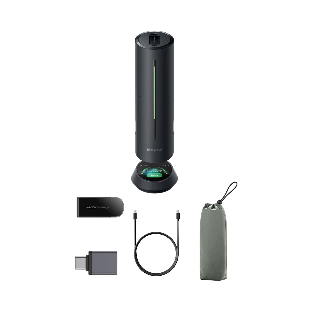 Insta360 - Wave Noise Canceling Conference Speakerphone, AI recorder, Meeting, Interview, Podcasting & more - Black