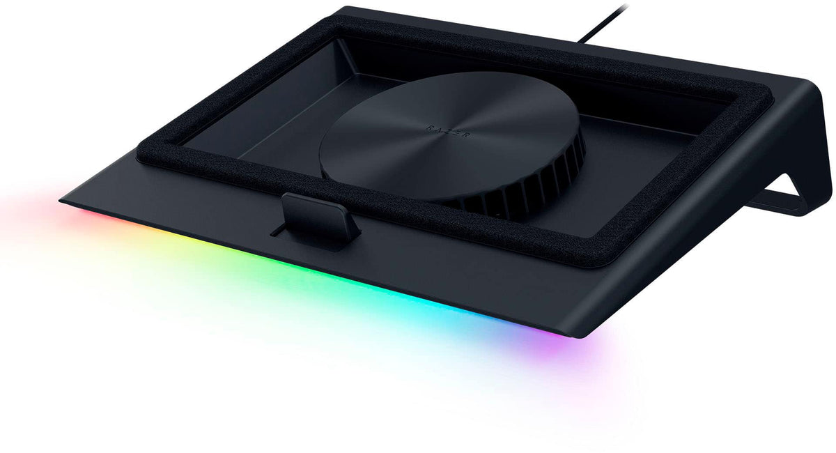 Razer - Laptop Cooling Pad with Intelligent Fan Control and Chroma RGB for Laptops 14 Inches to 18 Inches - Black