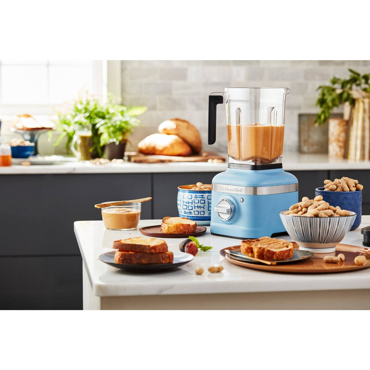 KitchenAid - K400 1200W 56 oz. Variable 5-Speed BPA-Free Blender with Tamper - Blue Velvet