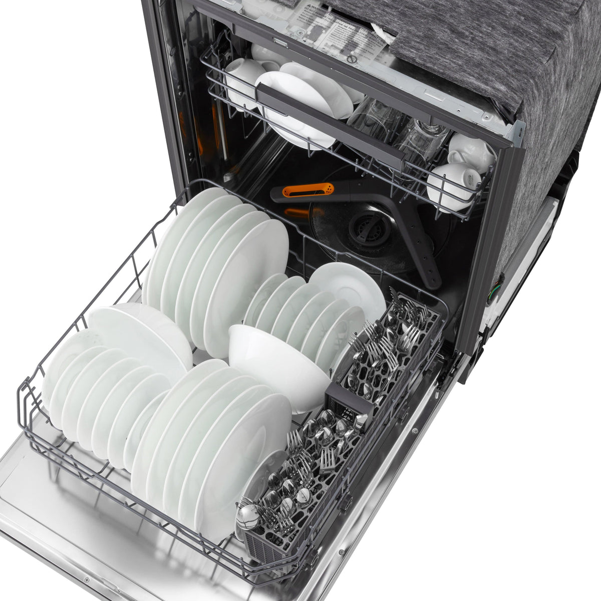 LG - FlushFit 24" Top Control Smart Built-In Stainless Steel Tub Dishwasher with 3rd Rack, AutoVent Dry and 46dBA - Stainless Steel
