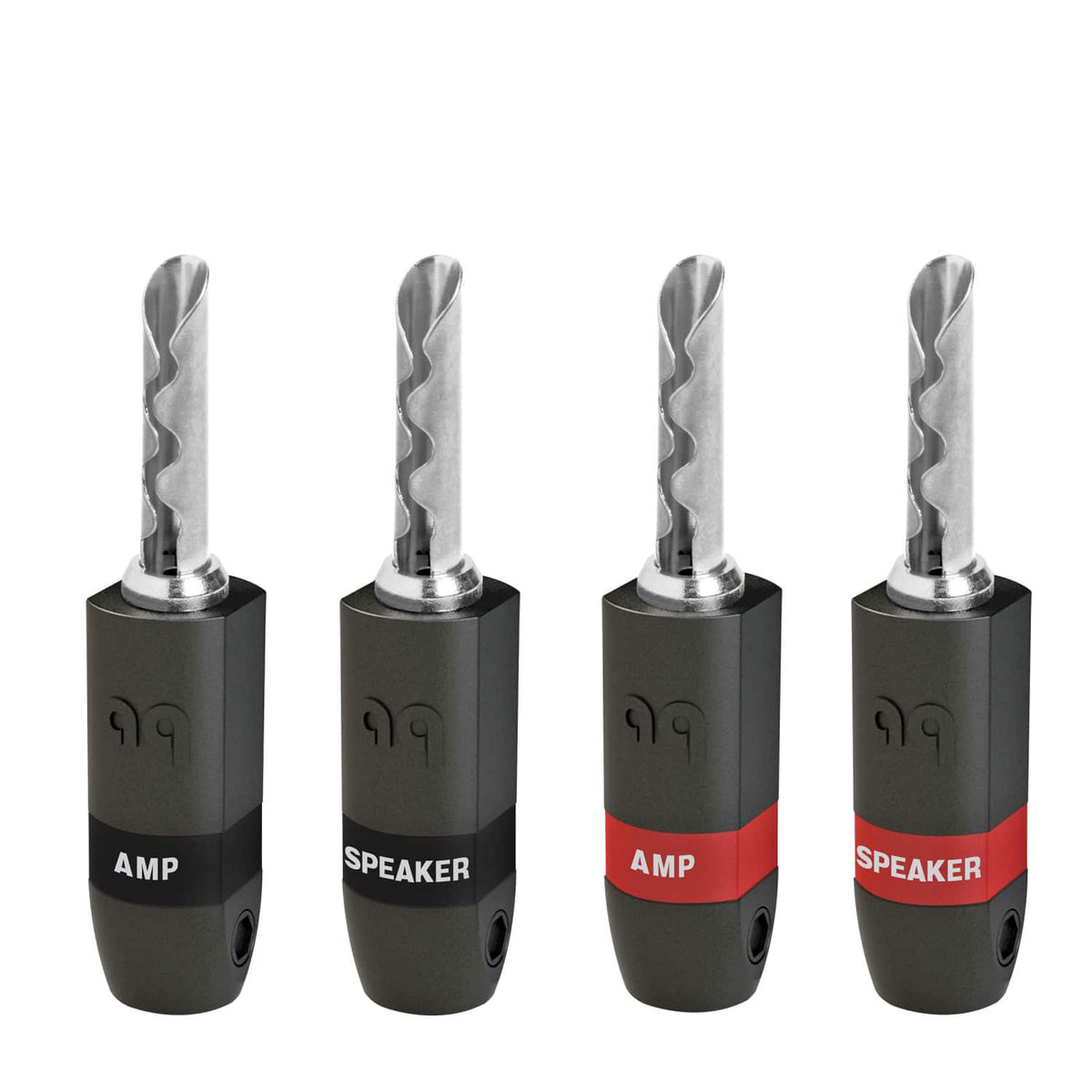 AudioQuest - SureGrip® 300 BananaSpeaker Connectors – Fits Standard Banana Jacks (Supports up to 9 AWG) - Silver