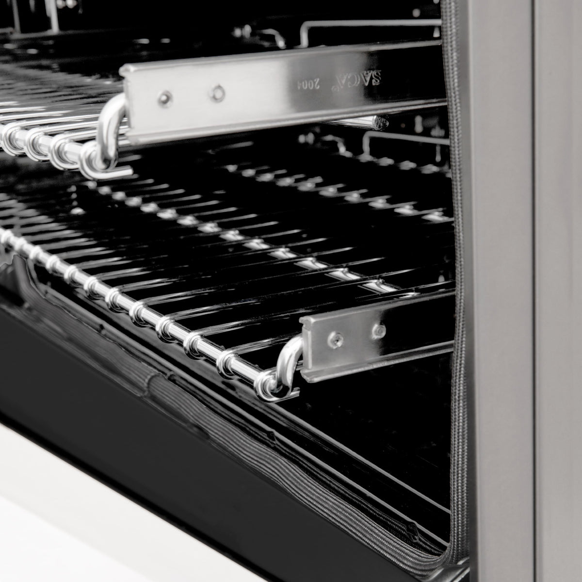 ZLINE - 48 in. Wide 8 Burner Autograph Legacy Dual Fuel Range in White & Gold Accents (RAZ-WM-48-G) - Stainless Steel