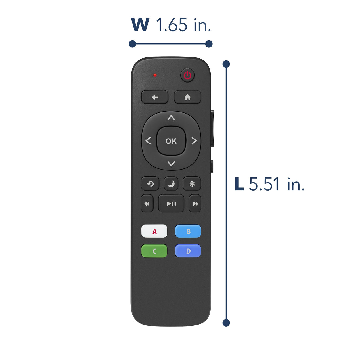 Insignia™ - Replacement Remote for Insignia, TCL & Hisense Roku TVs - Black