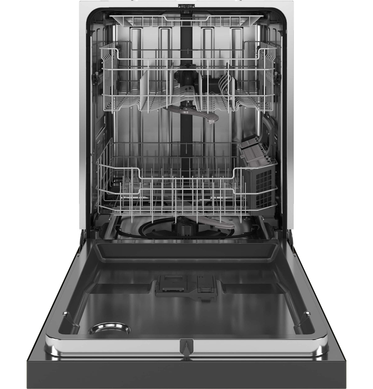 GE - 24" Front Control Built-In Stainless Steel Tub Dishwasher with 3rd Rack, Sanitize Cycle and 47 dBA - Stainless Steel