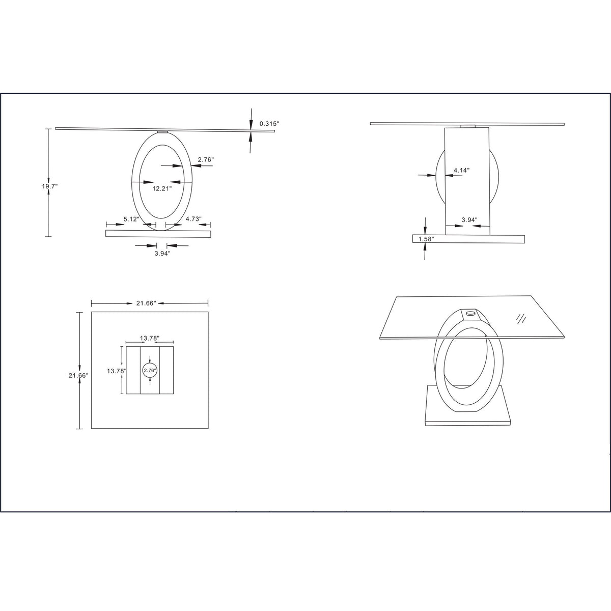End Table - Brown White