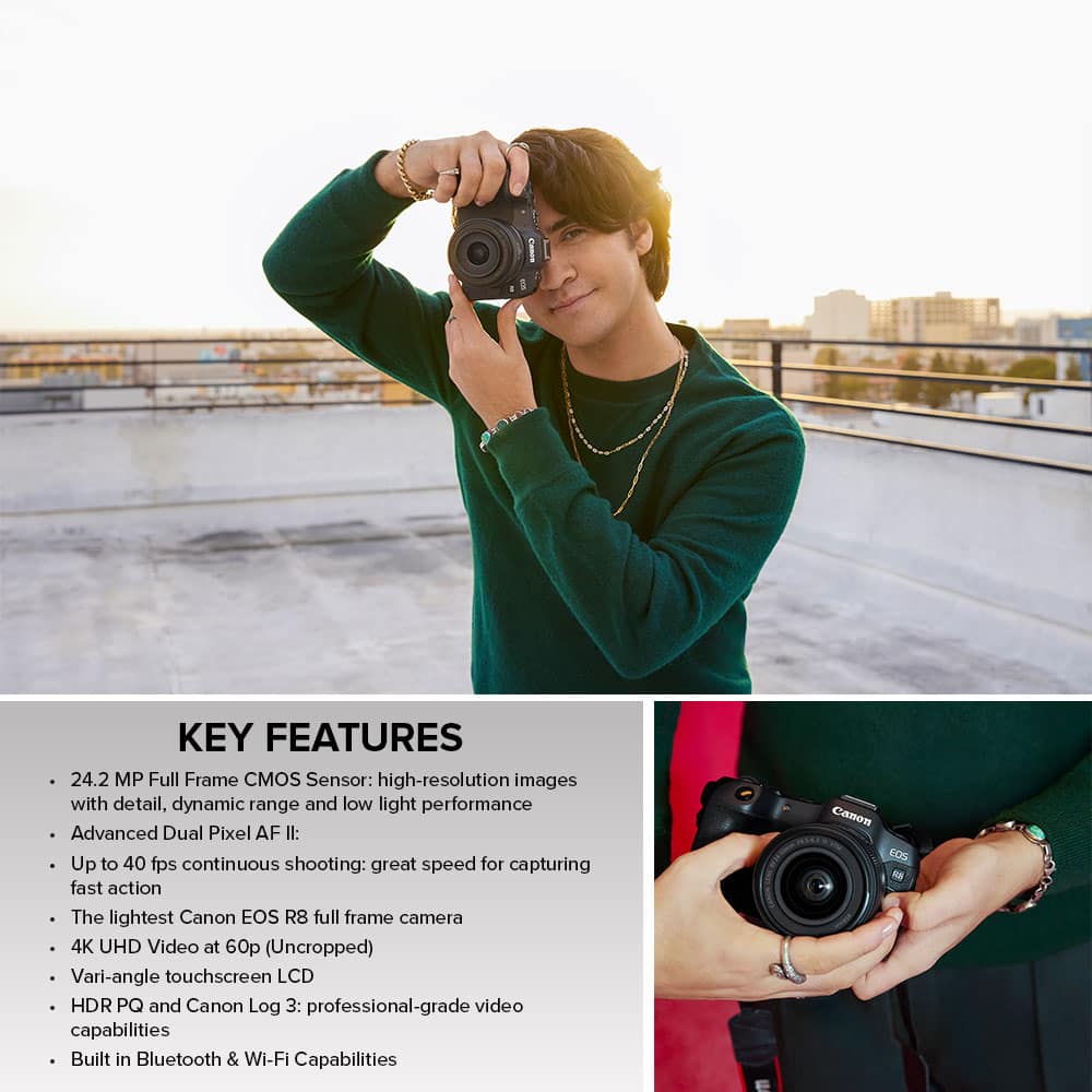 Canon - EOS R8 4K Video Mirrorless Camera with RF24-50mm f/4.5-6.3 IS STM Lens - Black