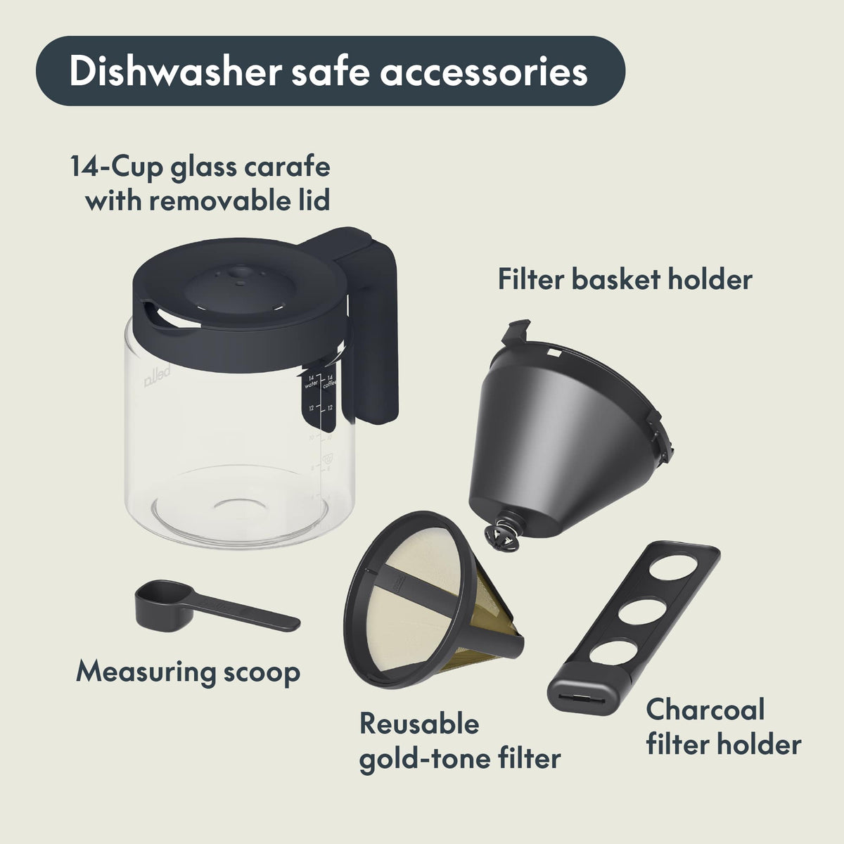 Bella - BREW 14-Cup Auto Pour Over Coffee Maker​ - Slate