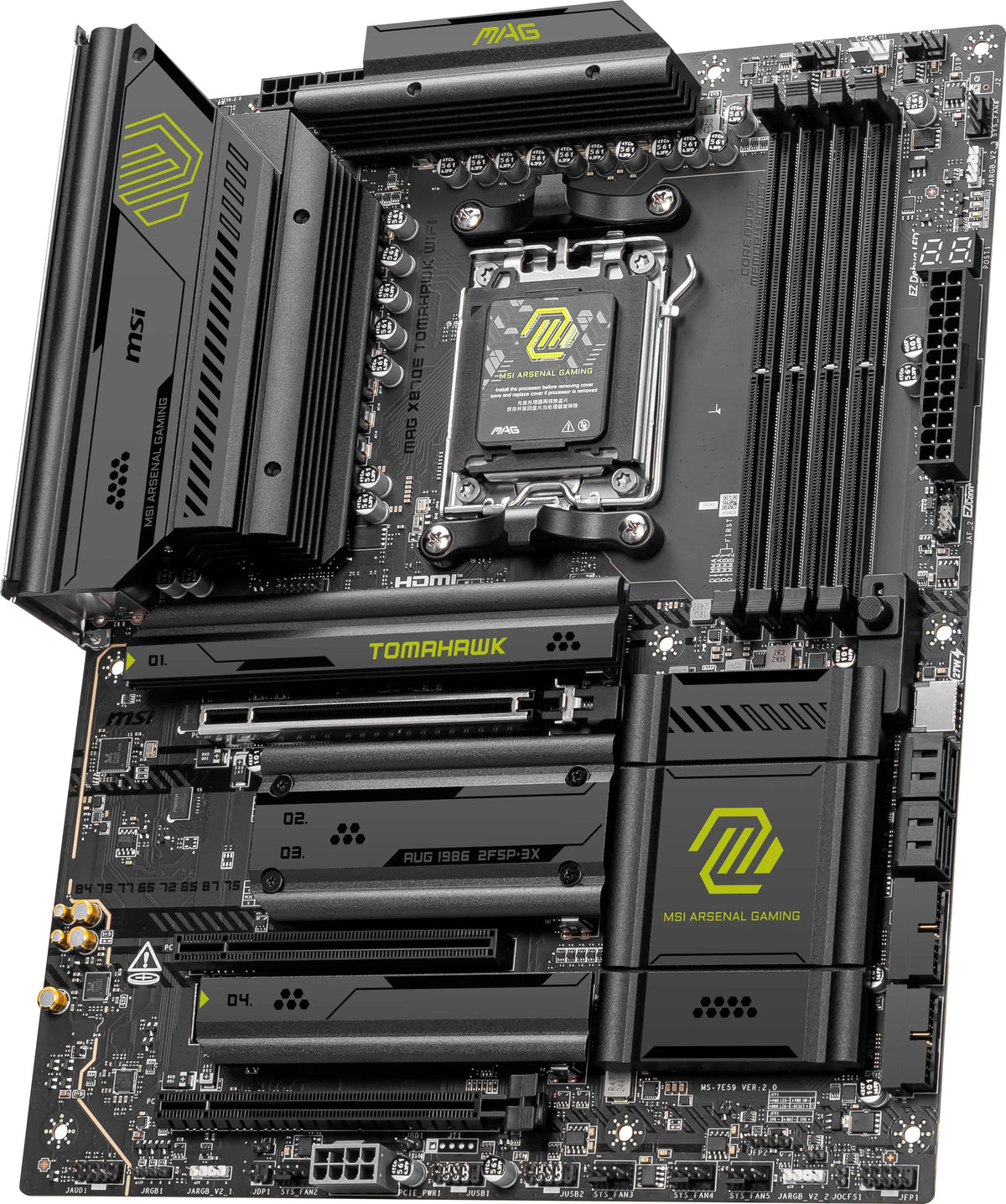 MSI - MAG X870E TOMAHAWK WIFI (Socket AM5) AMD X870 ATX DDR5 Wi-Fi 7 Motherboard - Black