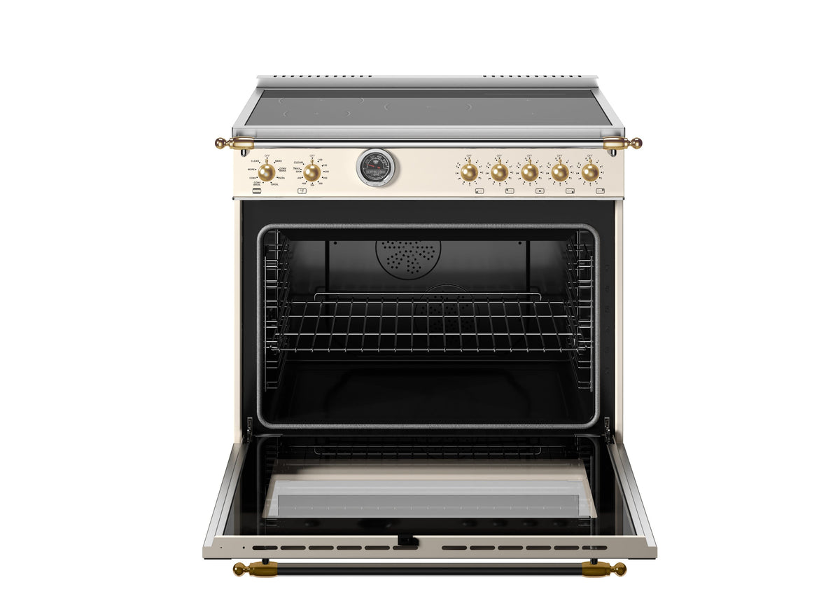 Bertazzoni - 36" Heritage Series Induction Range - Avorio/Gold - Ivory