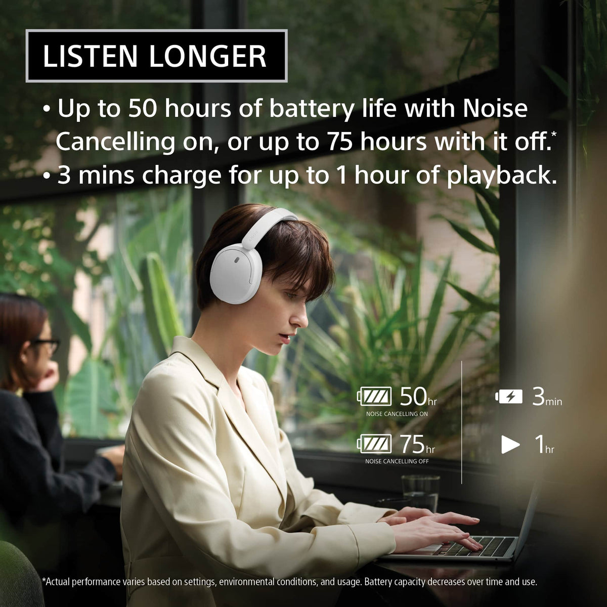 Sony - WH-CH730N Wireless Noise Cancelling Headphones - Black