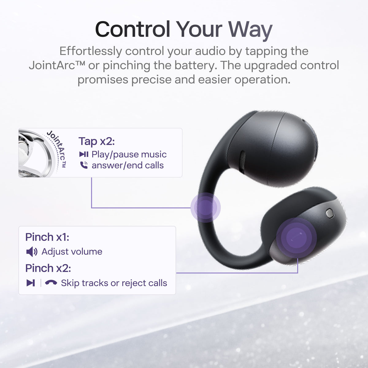 Shokz - OpenDots Air Open-Ear Clip-On True Wireless Bluetooth Earbuds - Black