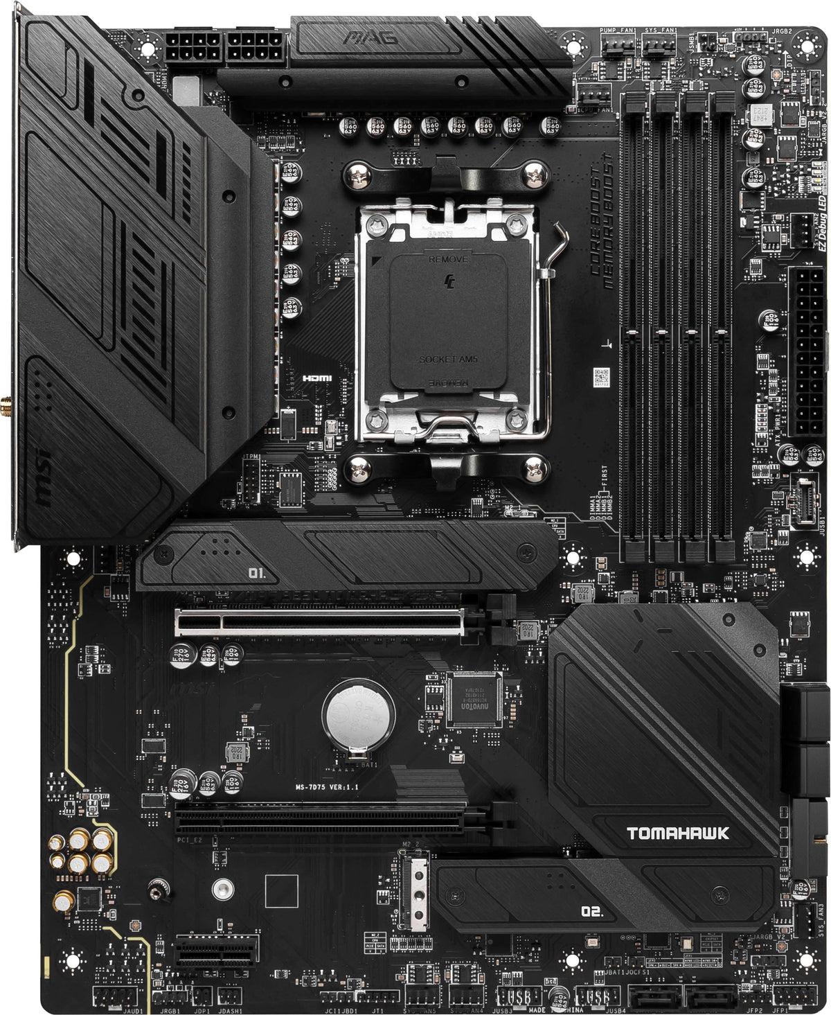MSI - MAG B650 Tomahawk WIFI (Socket AM5) AMD B650 ATX DDR5 Wi-Fi 6E Motherboard - Black