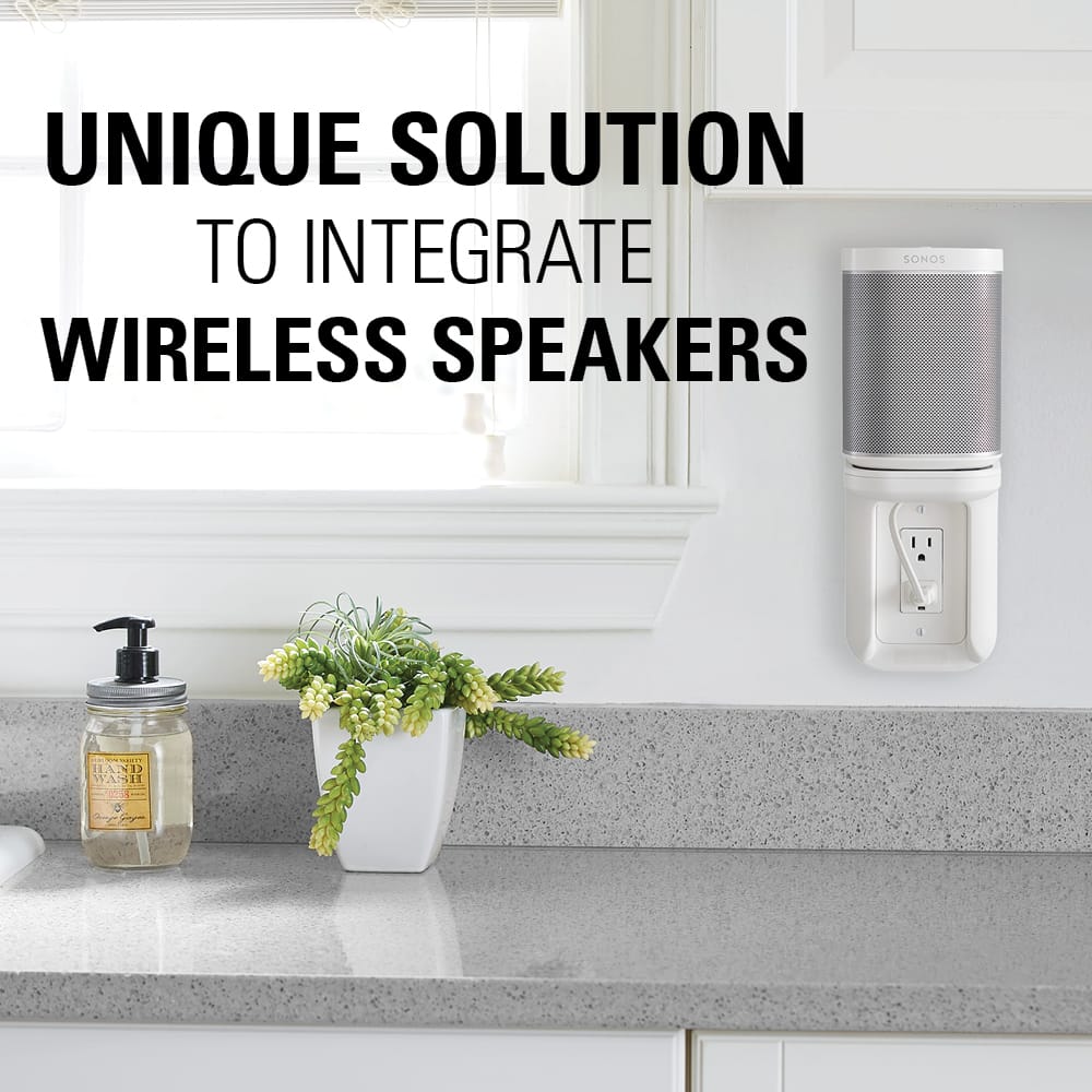 Sanus - Small Device Outlet Speaker Mount - White