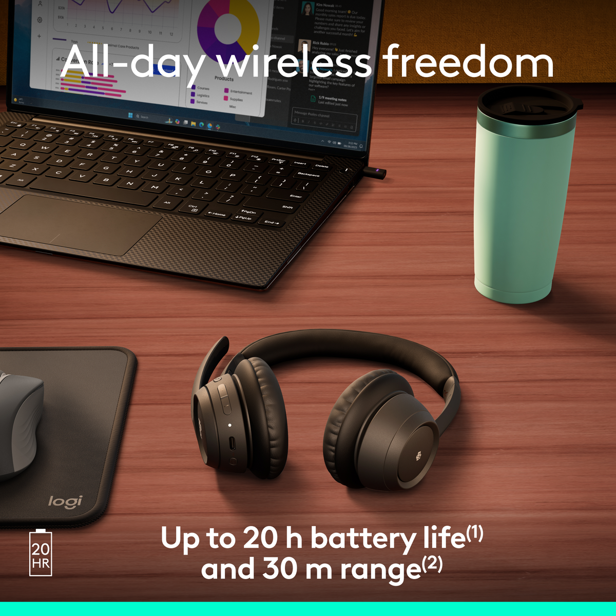 Logitech - Zone 305 for Business, Wireless Headset With Native Bluetooth for Microsoft Teams - Graphite
